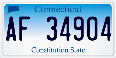CT license plate AF34904