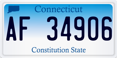 CT license plate AF34906