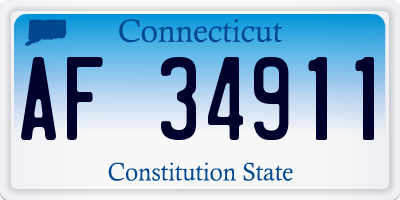 CT license plate AF34911