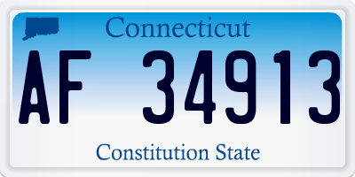 CT license plate AF34913