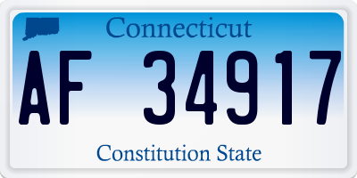 CT license plate AF34917