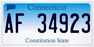 CT license plate AF34923