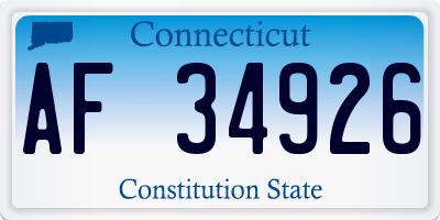 CT license plate AF34926