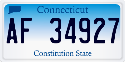 CT license plate AF34927