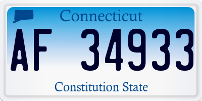 CT license plate AF34933