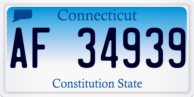 CT license plate AF34939