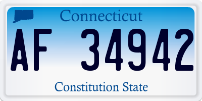 CT license plate AF34942