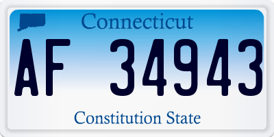 CT license plate AF34943