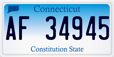 CT license plate AF34945