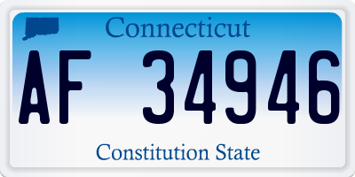 CT license plate AF34946
