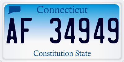CT license plate AF34949