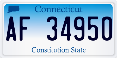 CT license plate AF34950