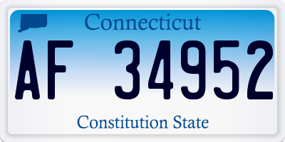 CT license plate AF34952