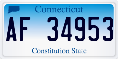 CT license plate AF34953