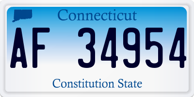 CT license plate AF34954