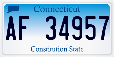 CT license plate AF34957