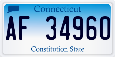 CT license plate AF34960