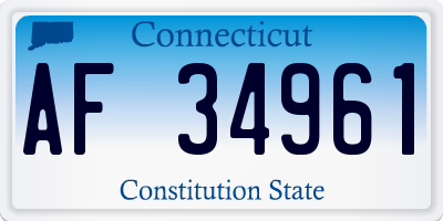 CT license plate AF34961