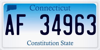 CT license plate AF34963
