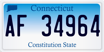 CT license plate AF34964