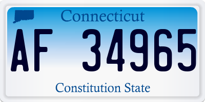 CT license plate AF34965