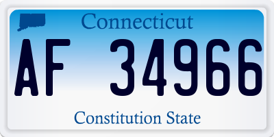 CT license plate AF34966