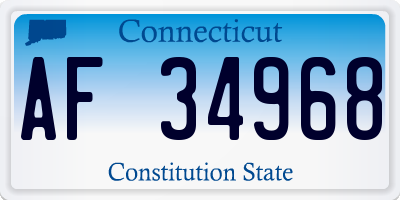 CT license plate AF34968