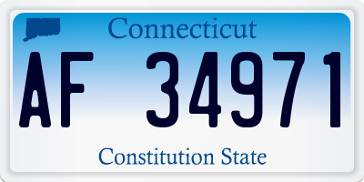 CT license plate AF34971