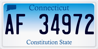 CT license plate AF34972