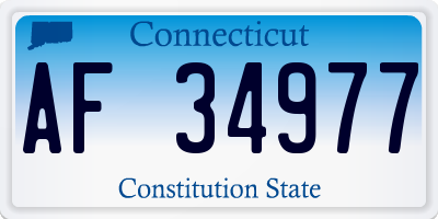 CT license plate AF34977