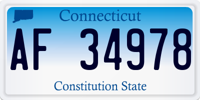 CT license plate AF34978