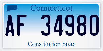 CT license plate AF34980
