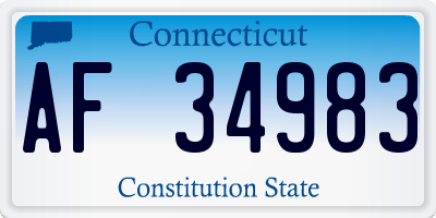 CT license plate AF34983