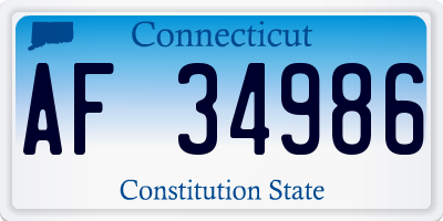CT license plate AF34986