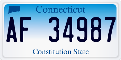 CT license plate AF34987