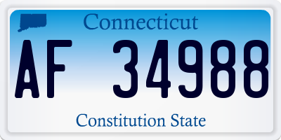 CT license plate AF34988