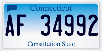 CT license plate AF34992