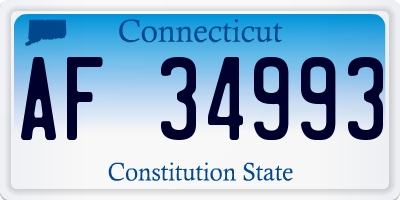 CT license plate AF34993