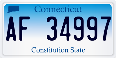 CT license plate AF34997