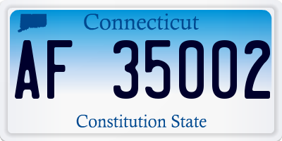 CT license plate AF35002
