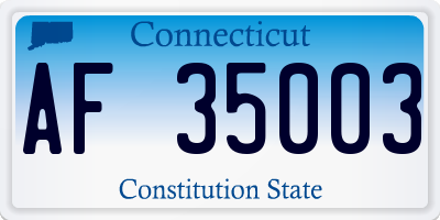 CT license plate AF35003
