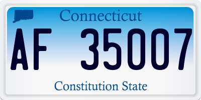 CT license plate AF35007