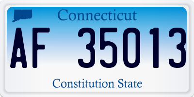 CT license plate AF35013