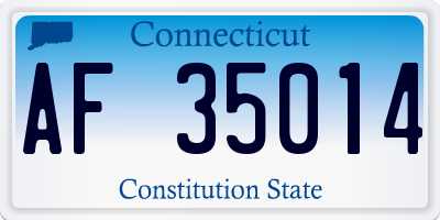 CT license plate AF35014