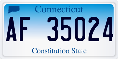 CT license plate AF35024