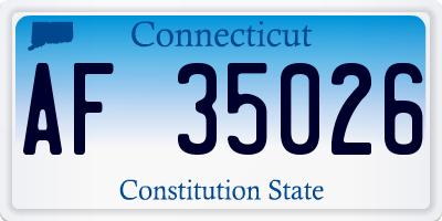 CT license plate AF35026