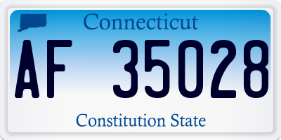 CT license plate AF35028