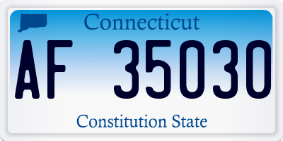 CT license plate AF35030