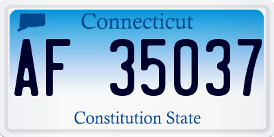 CT license plate AF35037