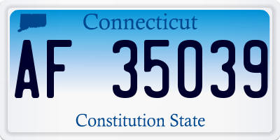 CT license plate AF35039